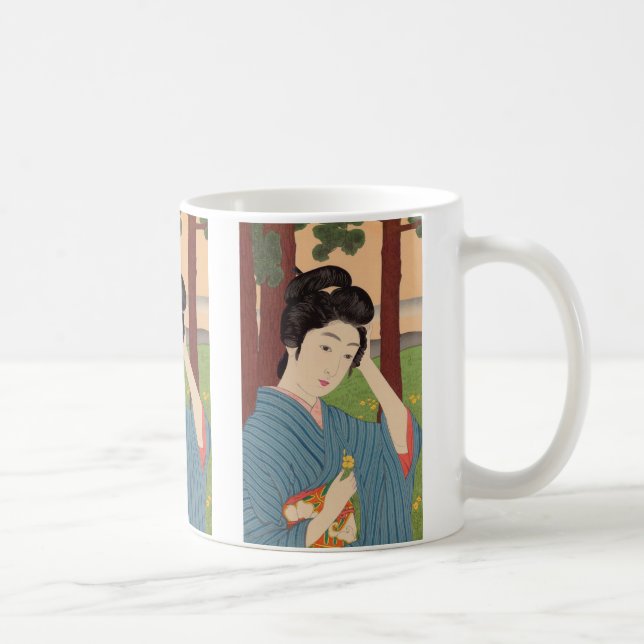 Kvinna i en träddunge av Hashiguchi Goyo Kaffemugg (Höger)