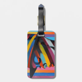 Kvinna i färgat Hat 3-slående silhuett Bagagebricka