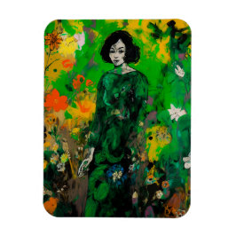 kvinna i färglöst fält magnet