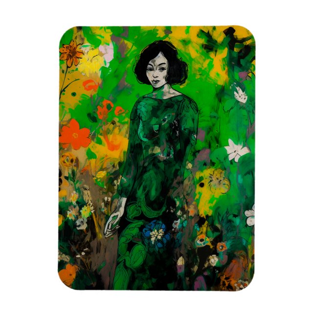 kvinna i färglöst fält magnet (Vertikal)