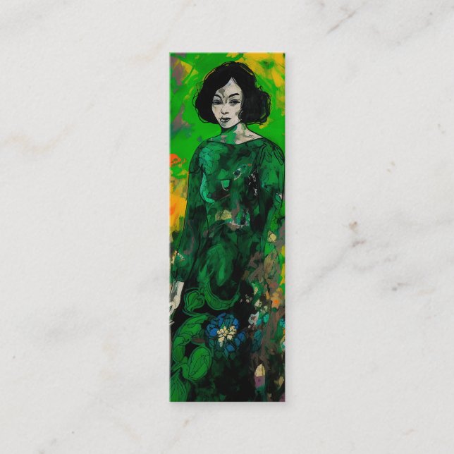 kvinna i färglöst fält mini visitkort (Framsida)