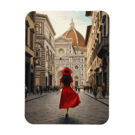 Kvinna i Florens Italien Resa Magnet