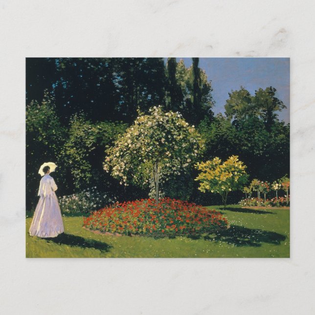 Kvinna i Garden av Claude Monet Postcard Vykort (Framsida)