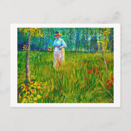 Kvinna i Garden av Vincent Van Gogh Vykort