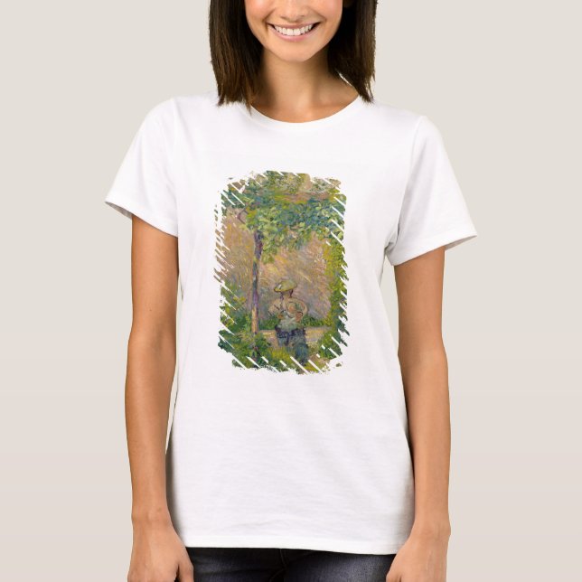 Kvinna i Garden (olja på canvas) T-shirt (Framsida)