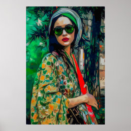 Kvinna i Grönt Slasser Poster