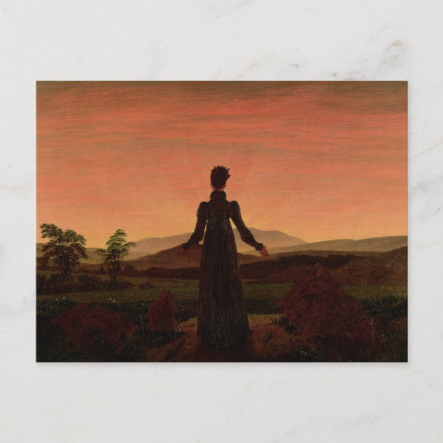 Kvinna i gryningen vykort (Framsida)