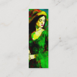 Kvinna i Hat Bookmark Mini Visitkort