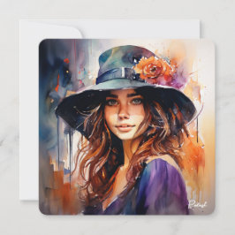 Kvinna i Hat: Porträtt i Vibrant Grace