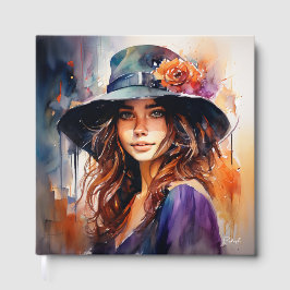 Kvinna i Hat: Porträtt i Vibrant Grace Gästböcker