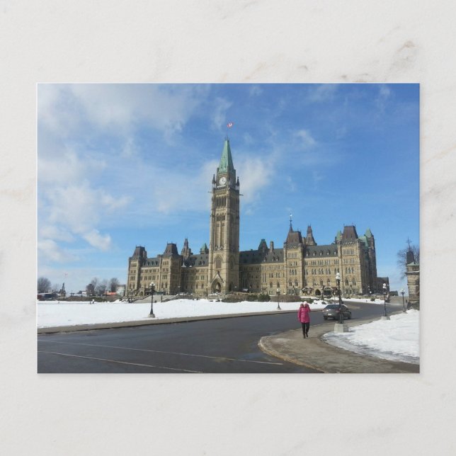 Kvinna i Kanadas parlament i Ottawa Vykort (Framsida)