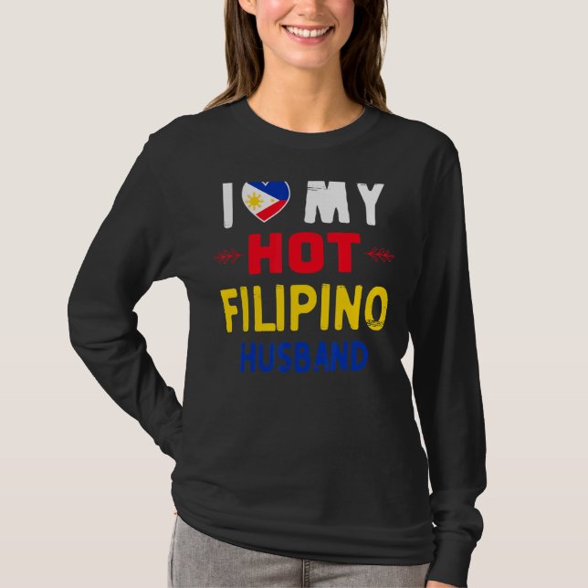Kvinna I Kärlek Min Hett Filipino Make Filippinern T Shirt (Framsida)