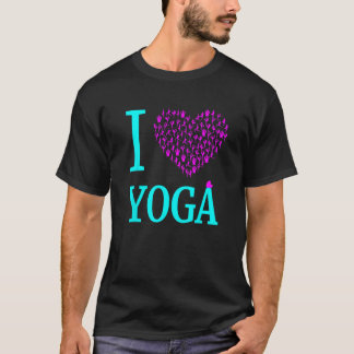Kvinna i Kärlek Yoga I Heart Yoga Meditation Shirt T