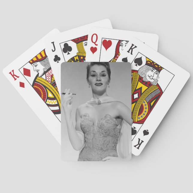 Kvinna i klänning casinokort (Baksidan)