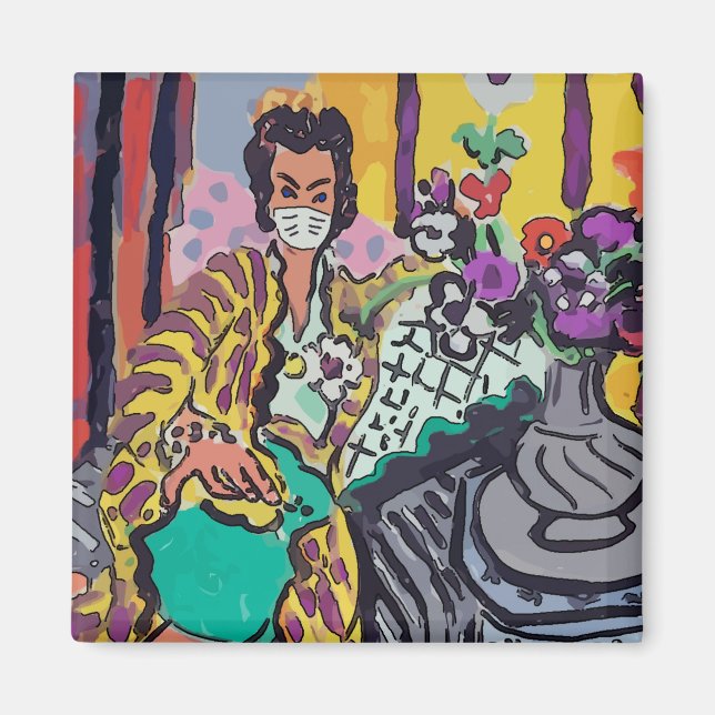 Kvinna i mask magnet (Framsidan)