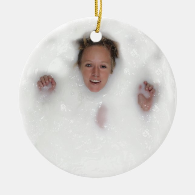 Kvinna i Mjölk Julgransprydnad Keramik (Framsidan)