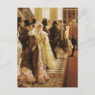 Kvinna i Mode av Tissot, Vintage Victorian Art Vykort