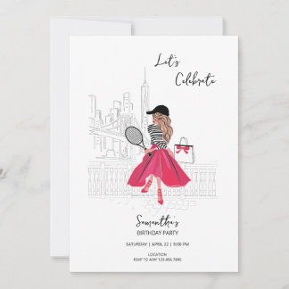 Kvinna i New York City – Födelsedagsfestinbjudan Inbjudningar