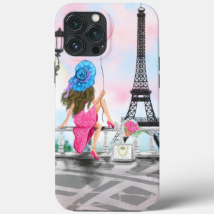 Kvinna i Paris iphone case Eiffel Torn