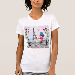 Kvinna i Paris T-Shirt Eiffel Torn