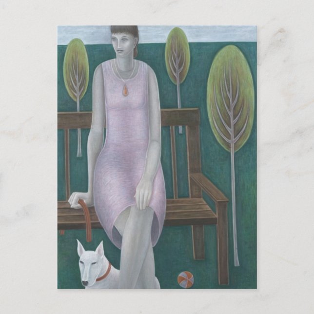 Kvinna i park 2006 vykort (Framsida)