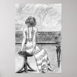 Kvinna i piano poster