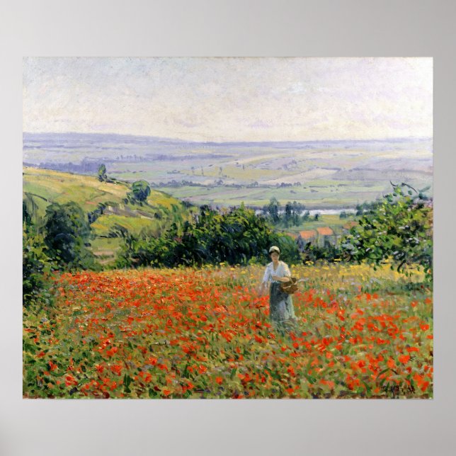 Kvinna i Poppy Fält Poster (Framsidan)