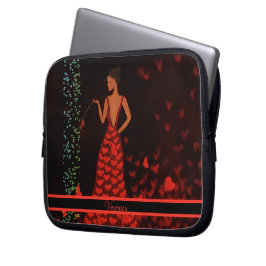 Kvinna i Red Dress Electronics Bag Laptop Fodral