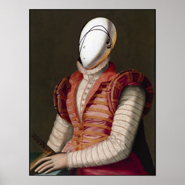 KVINNA I ROSA DRESS Mode teatralisk dräkt Poster (Framsidan)