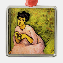 Kvinna i Rosa (Elegant Dam) (Female Porträtt) kons Julgransprydnad Metall