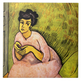 Kvinna i Rosa (Elegant Dam) (Female Porträtt) kons Kakelplatta