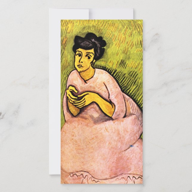 Kvinna i Rosa (Elegant Dam) (Female Porträtt) kons Kort (Framsida)