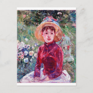 Kvinna i rött, Berthe Morisot Vykort