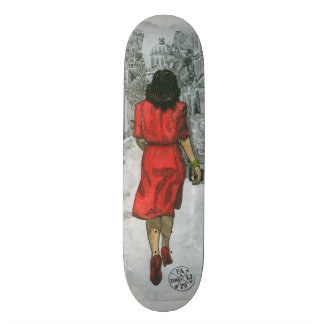Kvinna i rött skateboard bräda 21,5 cm