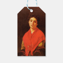 Kvinna i rött (Vintage italiensk konst) Presentetikett