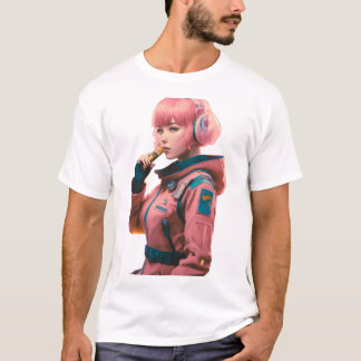 Kvinna i sci-fi stil t shirt