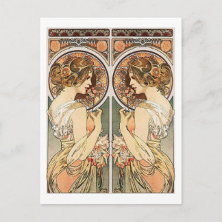 Kvinna i Spegel Vykort