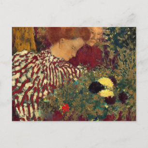 Kvinna i stripe Dress 1895 av Edouard Vuillard Vykort