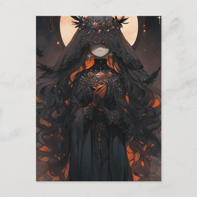 Kvinna i svart vykort (Framsida)