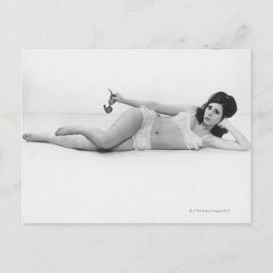 Kvinna i Swimwear Vykort