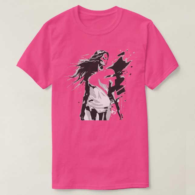 kvinna i vintage stil t shirt (Design framsida)