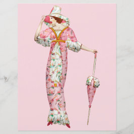 Kvinna i vintagen 1900 med paraplyer