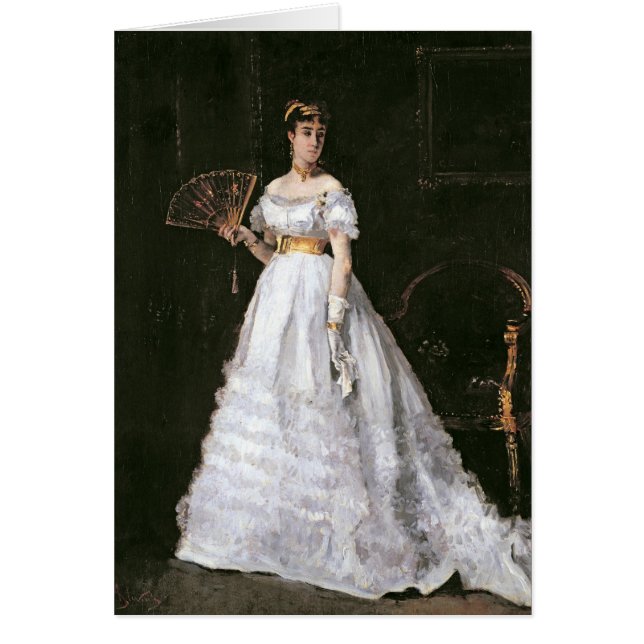 Kvinna i vit hälsningskort (Framsidan)