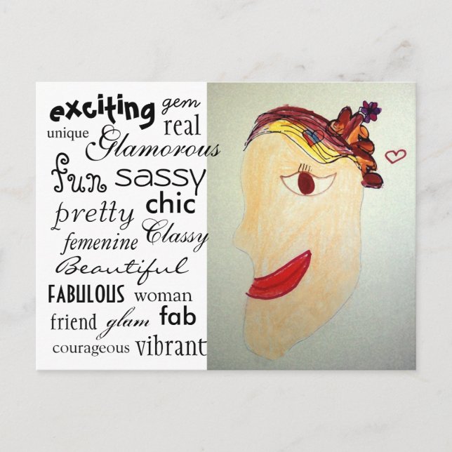 Kvinna i vykort för magasin (Framsida)