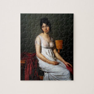 Kvinna i White Jigszawa Puzzle Pussel