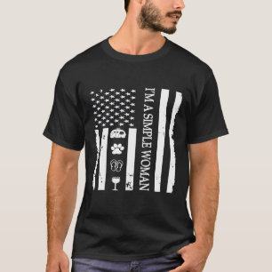 Kvinna Im A enkel Woman Kärlek Vin Vänd Hundar T Shirt