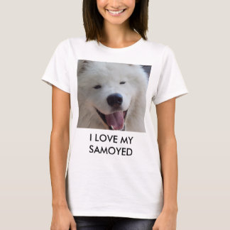 Kvinna jag älskar min samoyedT-tröja T-shirt