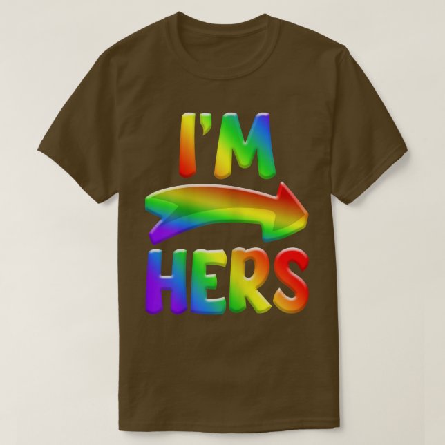 Kvinna jag är Hers Bi Biseual LGBT Pride Månad  T Shirt (Design framsida)