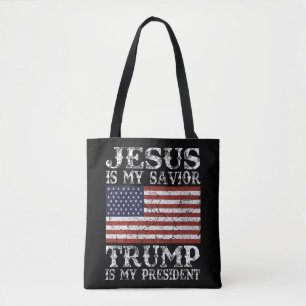 Kvinna Jesus är min själ-trump min president 20 Tygkasse