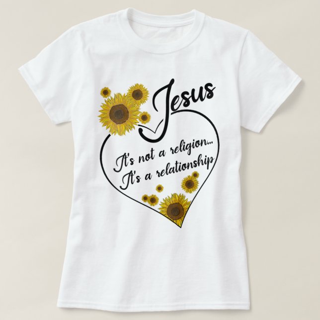 Kvinna Jesus dess inte religiösa förhållande T Shirt (Design framsida)